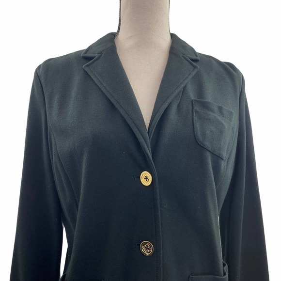 LIZ Claiborne Black 3-Button Blazer Jacket Medium - Picture 2 of 14